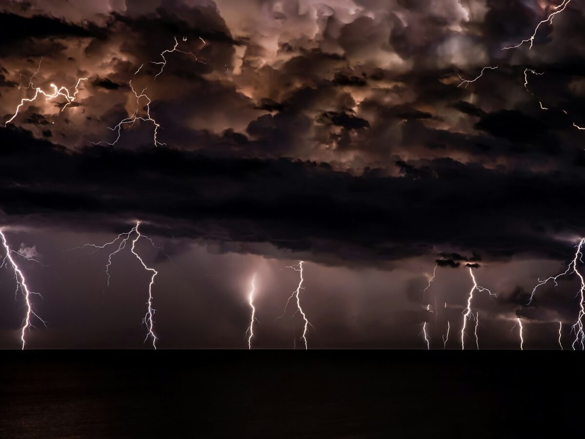 thunderstorm with dark clouds